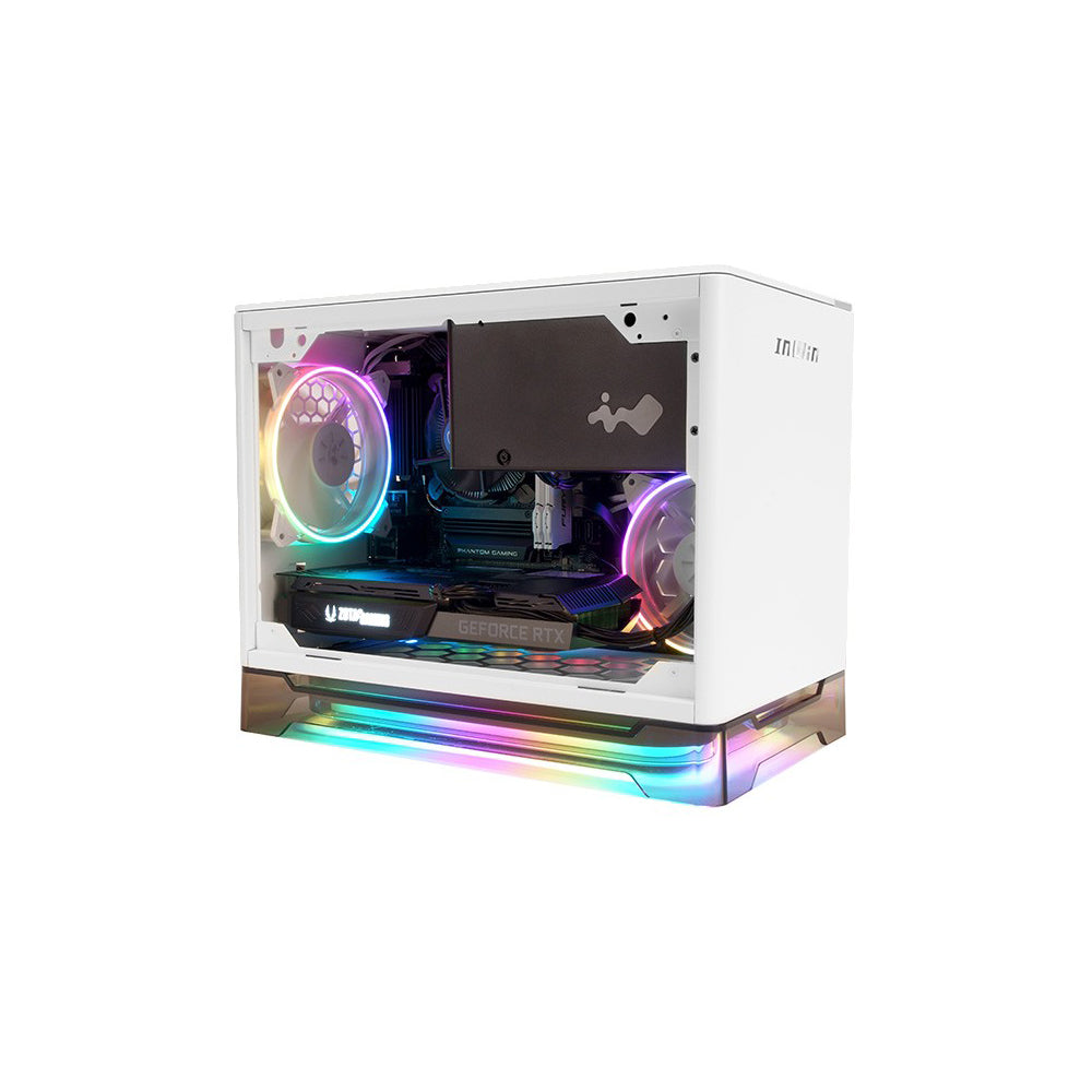 InWin A1 Prime White Mini ITX Chassis, Tempered Glass Side, ARGB