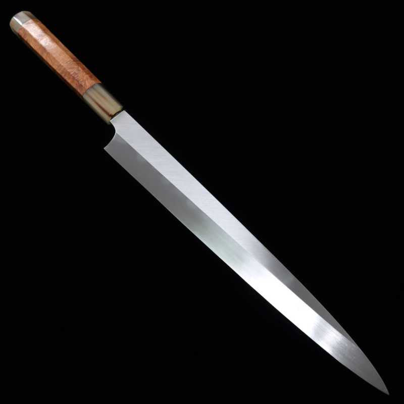 水野鍛練所 MIZUNO 源昭忠 青二鋼本焼DX 柳刃包丁 花梨柄 朴鞘付き