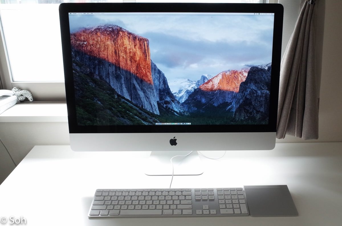 27インチiMac Retina 5Kディスプレイモデルを使用して1年3ヶ月。この