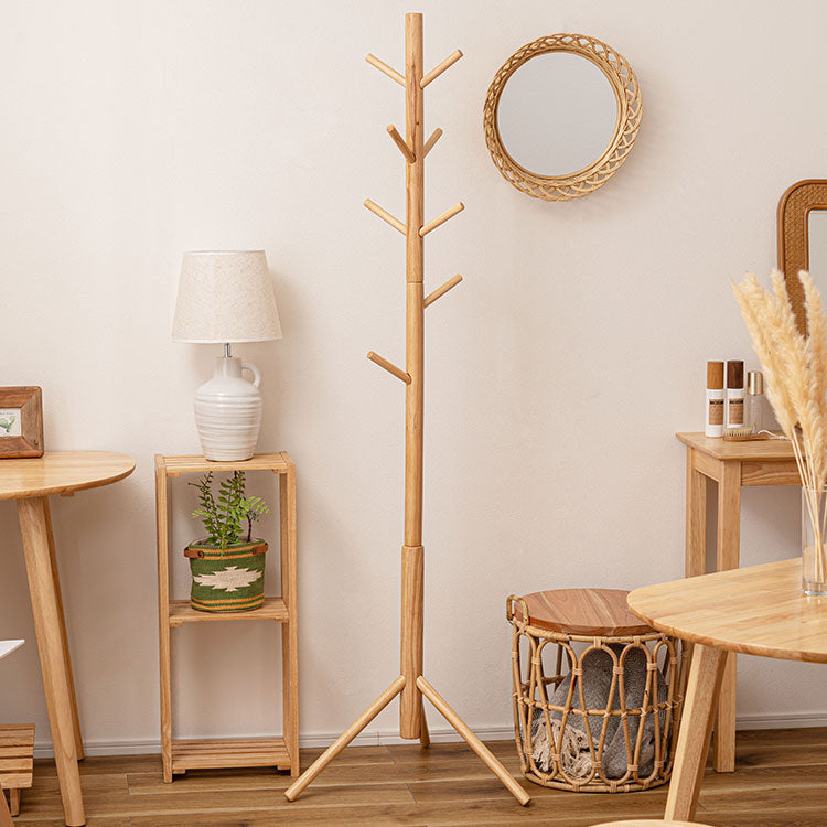 ポールハンガー 天然木 ねじ込み式 ハンガーラック ハンガーポール