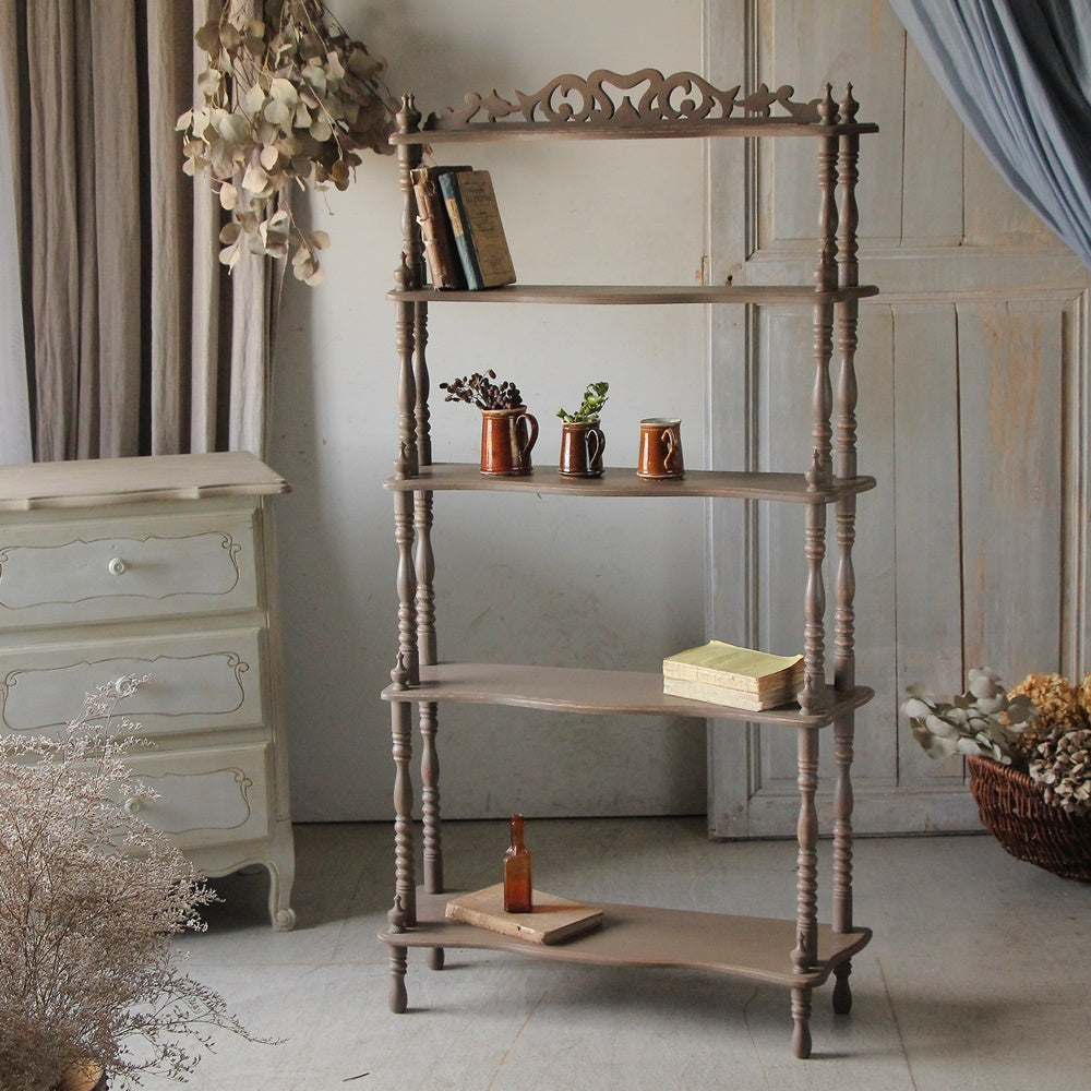 グレージュが素敵なナポレオンシェルフ（高さ145cm） フランス