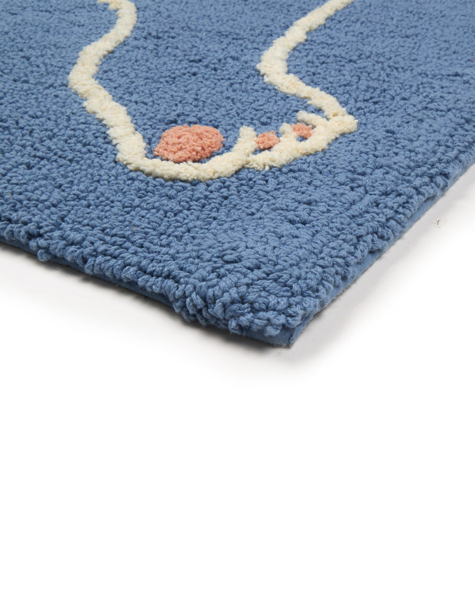 Cold Picnic | Footsie - Blue Organic Cotton Bathmat