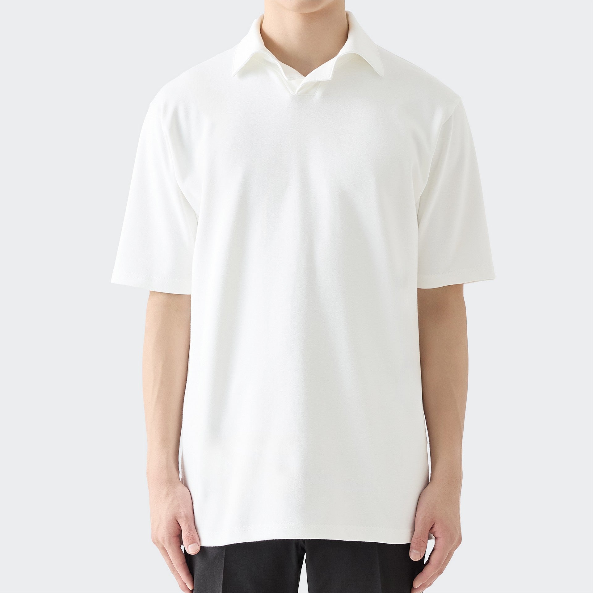 MENS ヘビー 半袖 ポロシャツ WHITE | 高級無地Tシャツ専門店 | EIJI