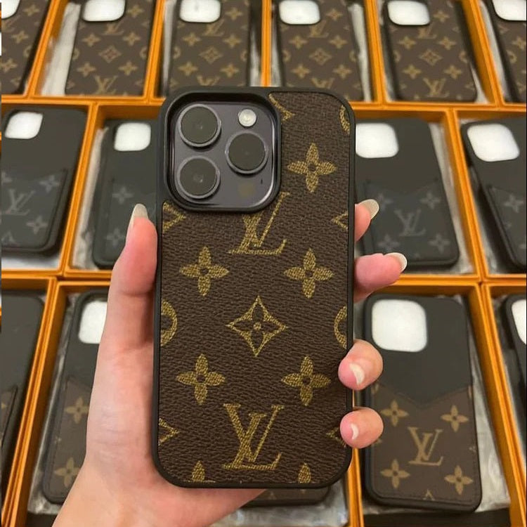 iPhone 14 Pro Max Louis Vuitton Leather Case with LV Box - Brown