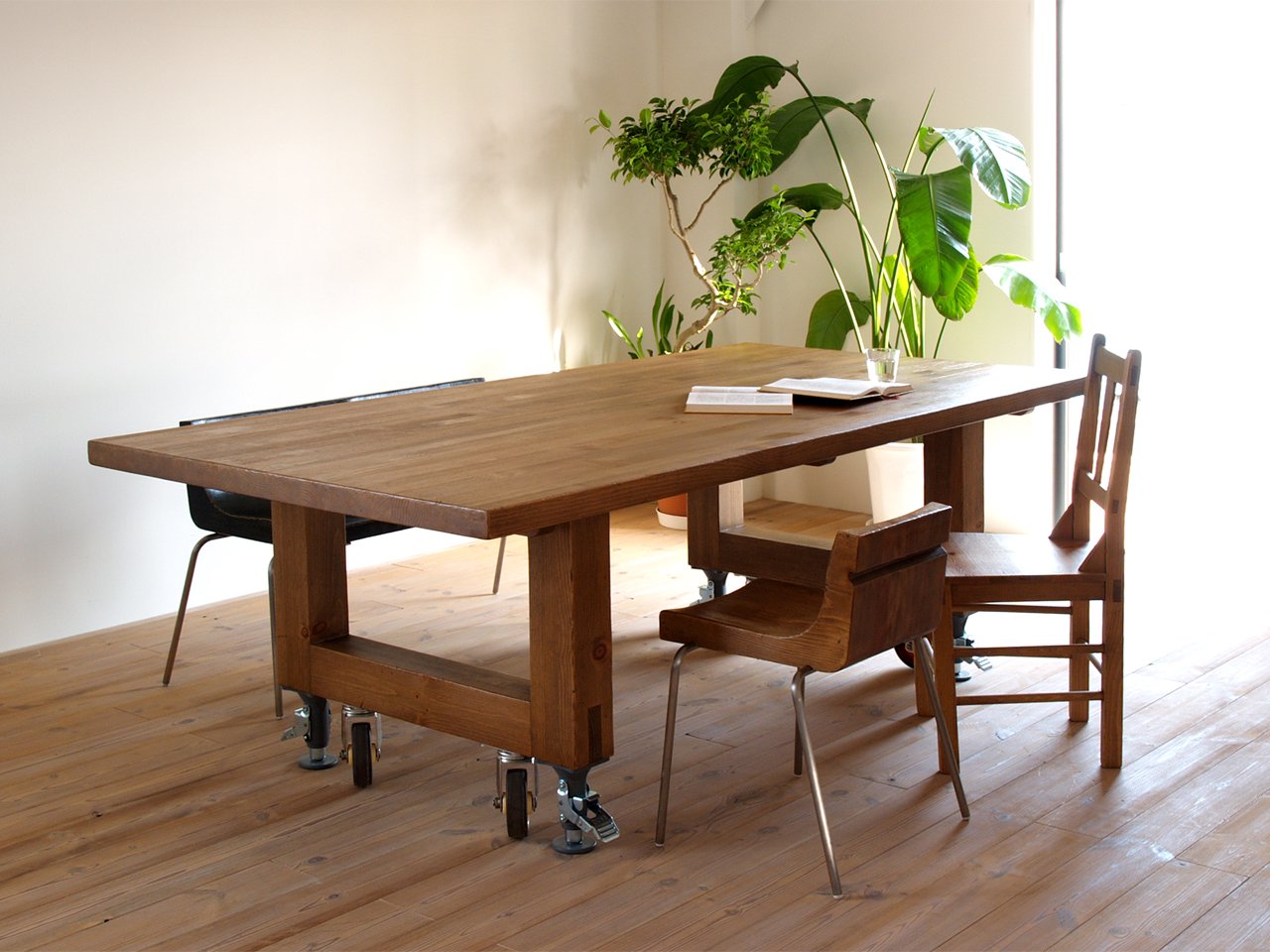 GALA ダイニングテーブル210 キャスター - 広松木工