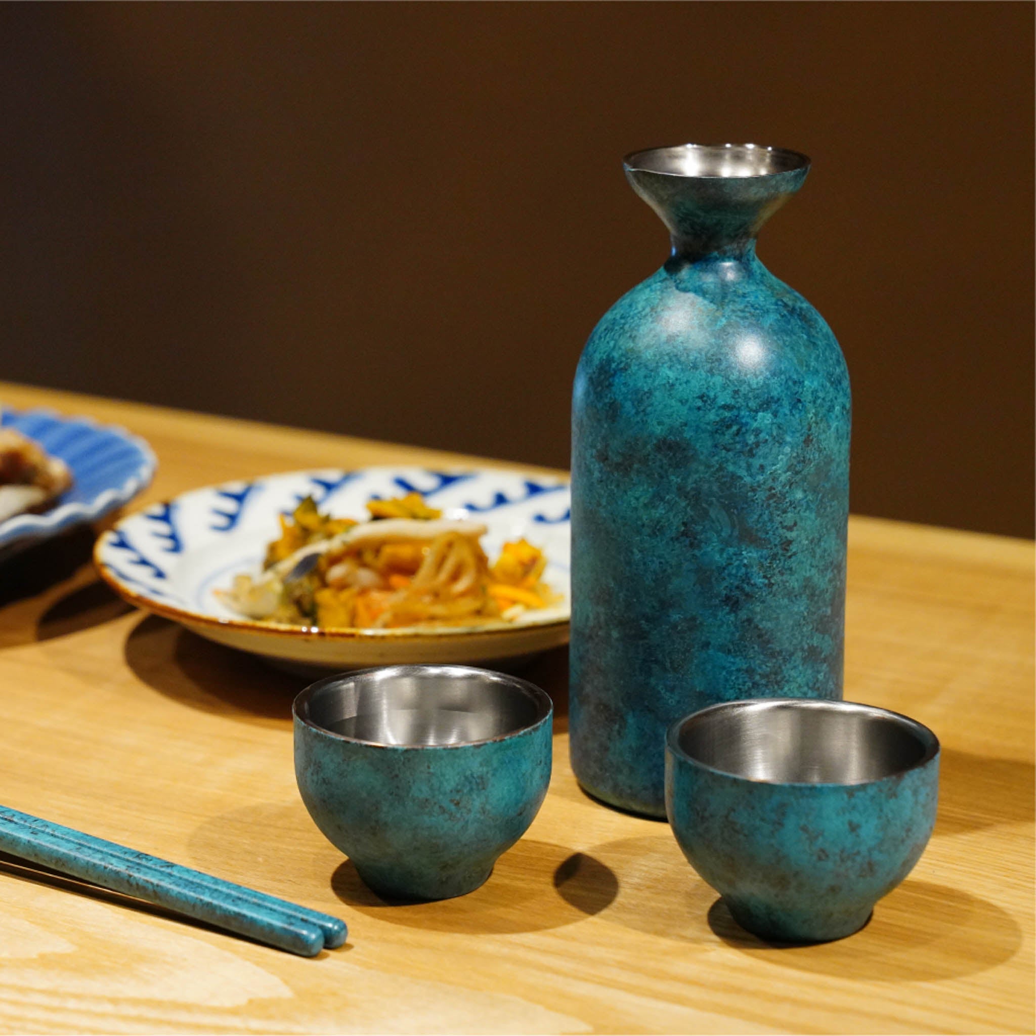 酒器セット | 折燕ORI-EN | BLUE 二重ぐい呑＋徳利1.5