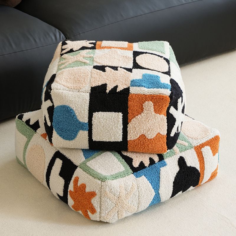 カラフルパッチワークスクエア立体クッション – kocol