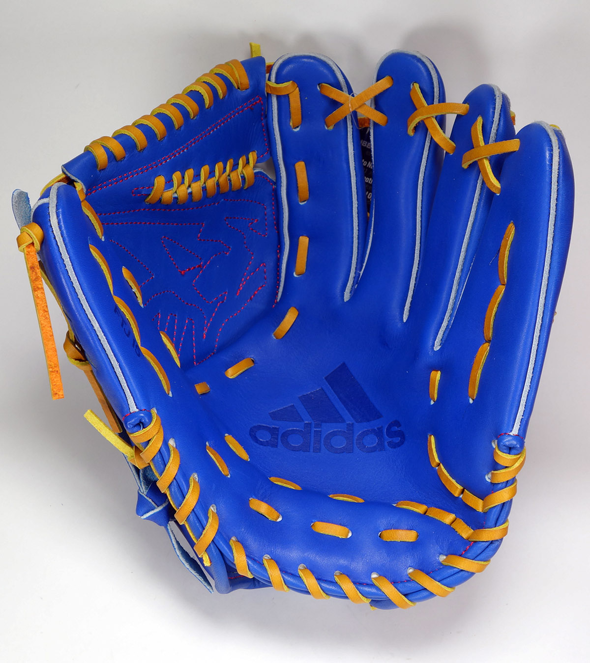 アディダス 軟式一般用グローブ 青 チェック柄 adidas アディダス 軟式