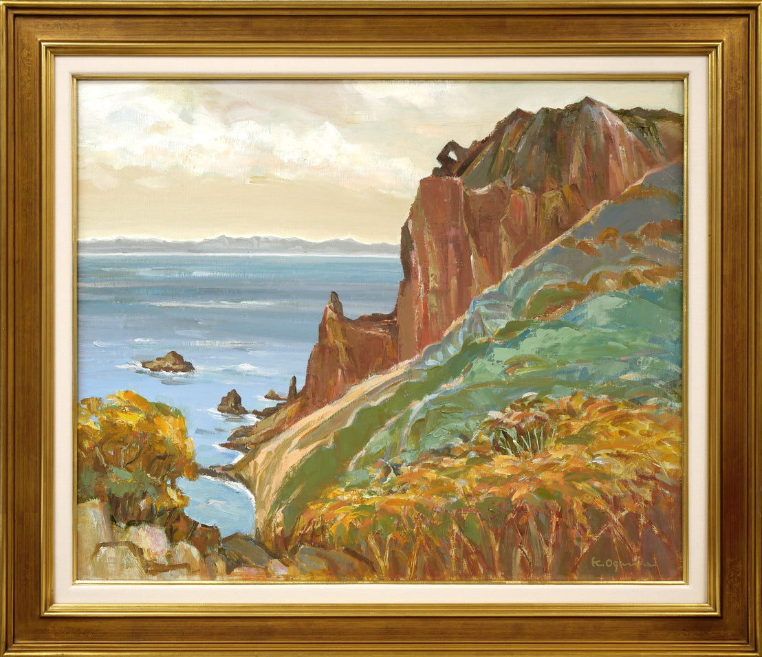 小川清「赤岩秋景（小樽）」油絵・F12号 絵画買取・販売の小竹美術