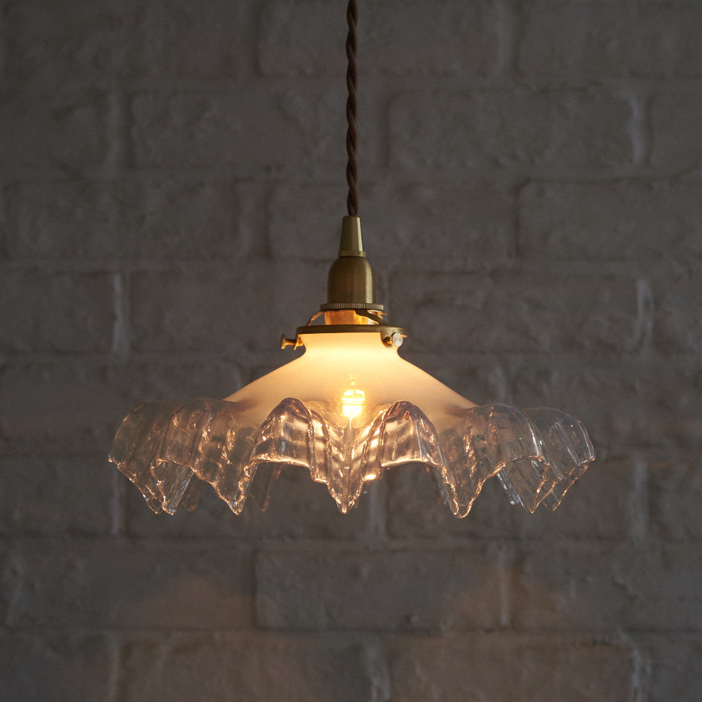 アンティーク ミルクガラス×クリアガラス ペンダントライト｜rocca rocca
