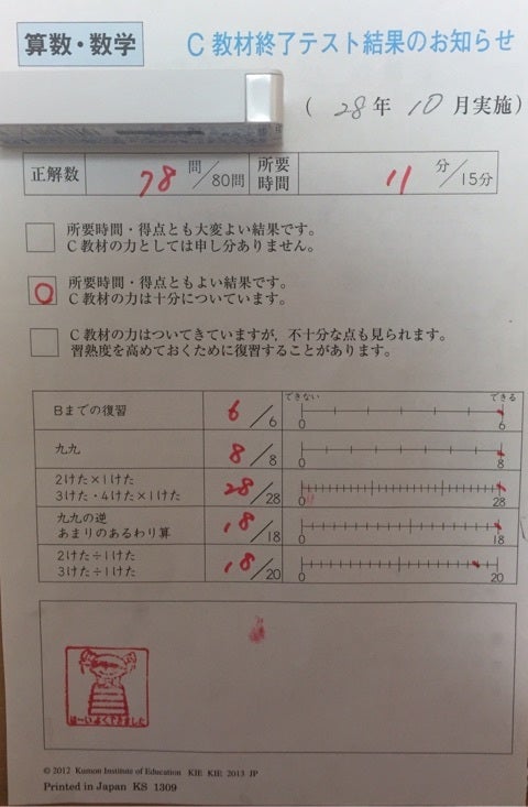 算数】C教材終了テスト | 8＋3＝∞ 頑張れ小学生日誌◡̈♥︎