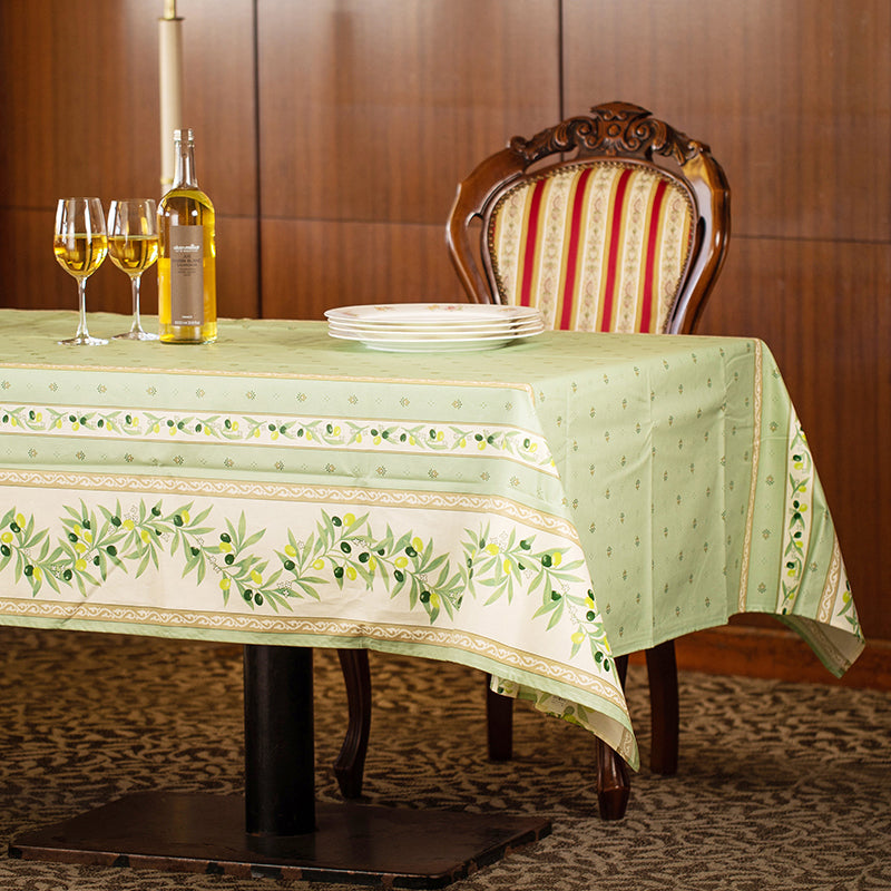 オリーブフラワーテーブルクロス200（撥水） - フランス雑貨 メゾン