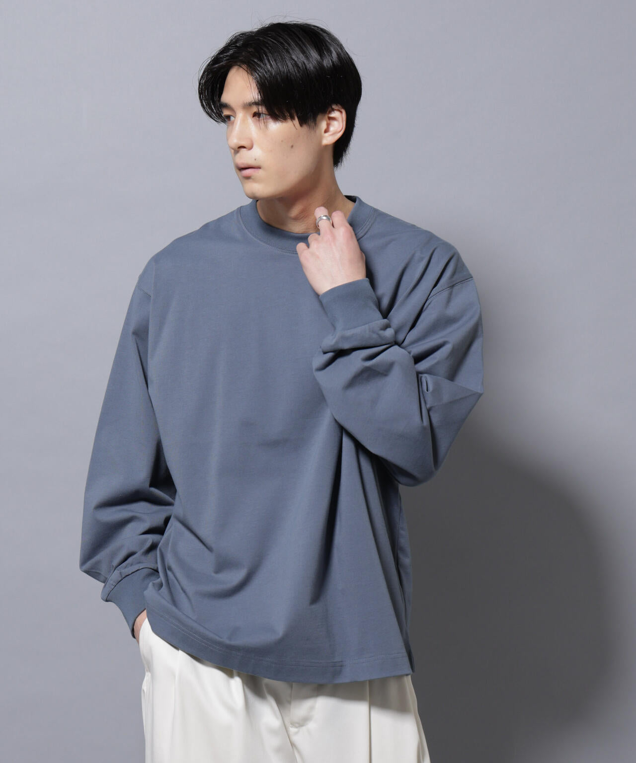 ビックシルエット ワンポイント Tシャツ 長袖