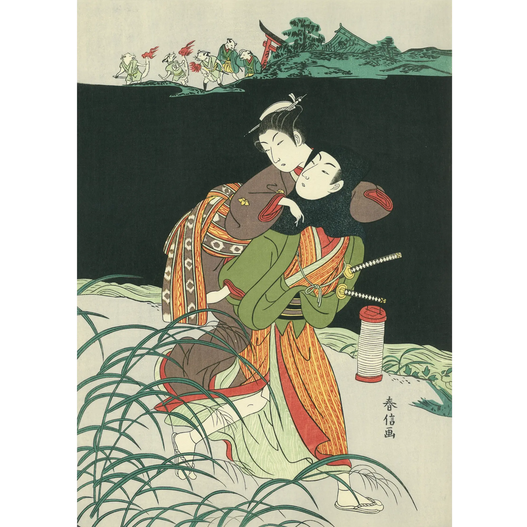 Suzuki Harunobu（鈴木春信） 鈴木春信「お仙の駆落ち」｜オンライン