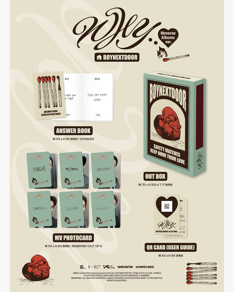 BOYNEXTDOOR - 1ST MINI ALBUM [WHY..] (Weverse Ver.)