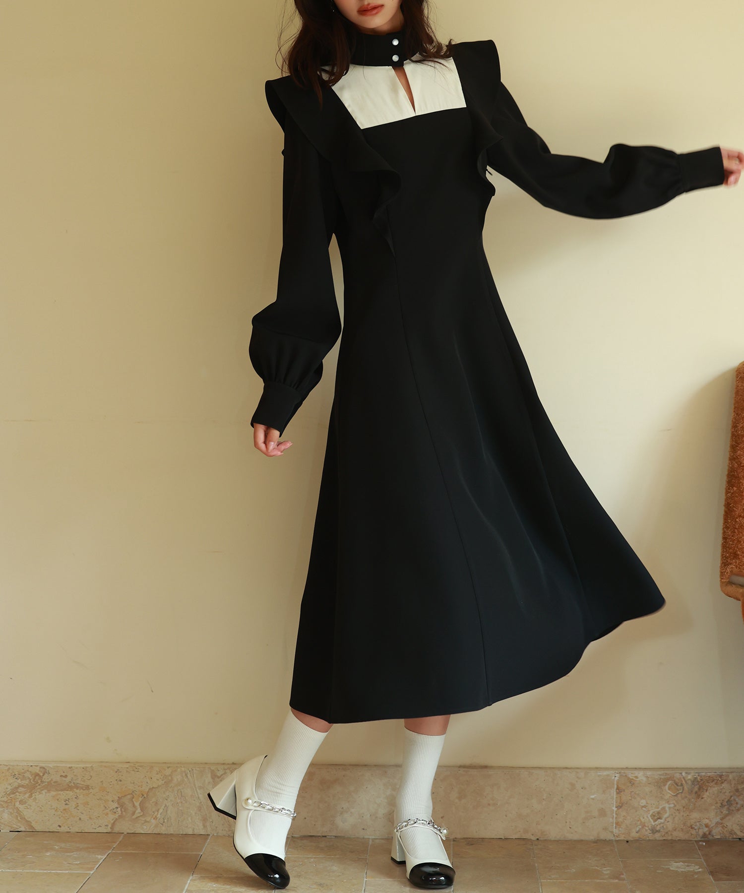 ビッグフリルAラインワンピースsdp0129 ブラック – [公式]SAISON DE