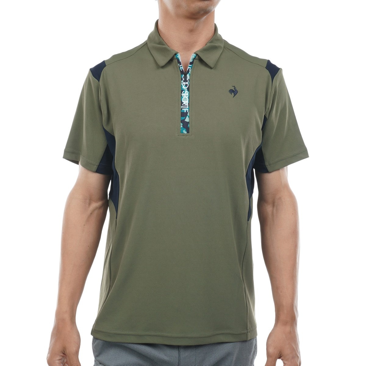 ストレッチ ハーフジップ半袖ポロシャツ(半袖シャツ・ポロシャツ)|Le