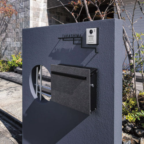 郵便ポスト・ノイエキューブ アウトブラック ロング（埋め込み仕様