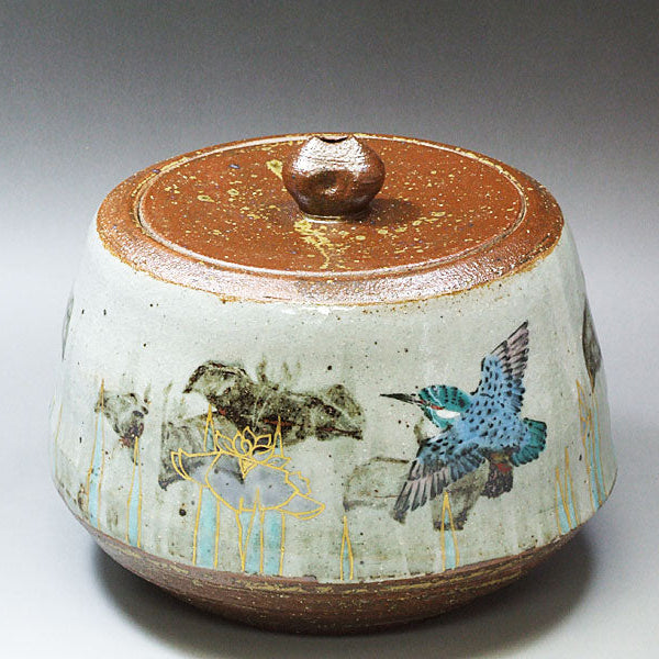 九谷焼【谷敷正人作】花菖蒲 水指 – 漆陶舗あらき 輪島塗 九谷焼 山中