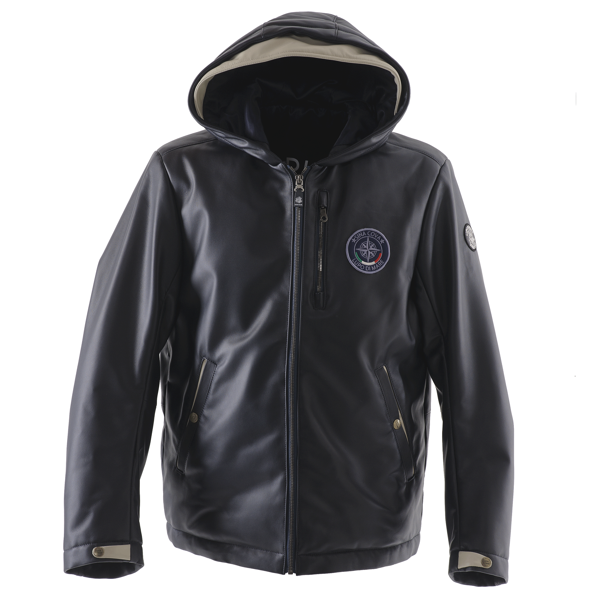 フード付きレザーブルゾン 23223920