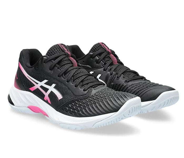 Asics Netburner Ballistic FF 3 Women's Court Shoes, Black / Hot