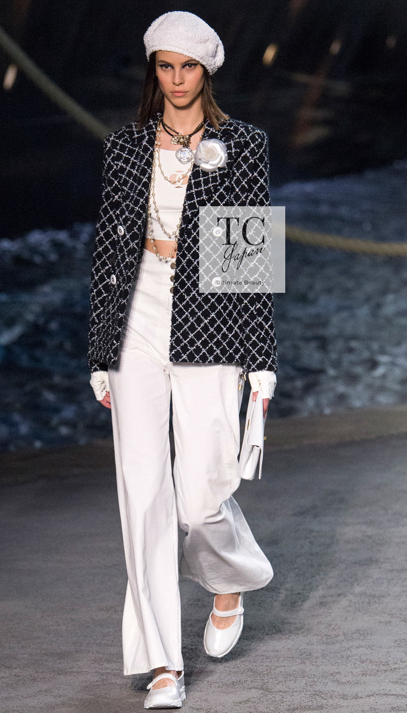 シャネル ジャケット CHANEL ブラック ネイビー ダブル コットン