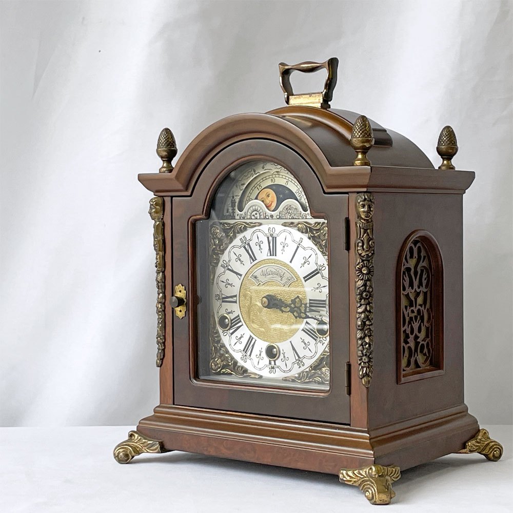 ワルミンク Wuba Warmink ゼンマイ式 置時計 ムーンフェイズ 時打ち