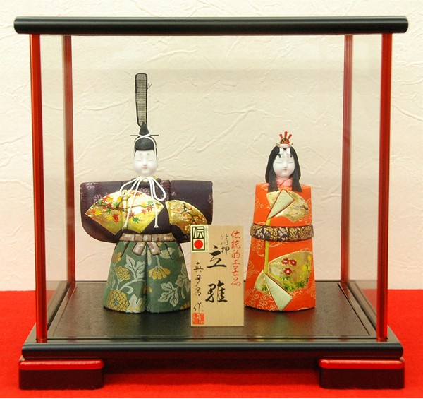 金林 真多呂作 箔押し 朱雀雛 木目込立雛飾 ケース入｜雛人形・五月