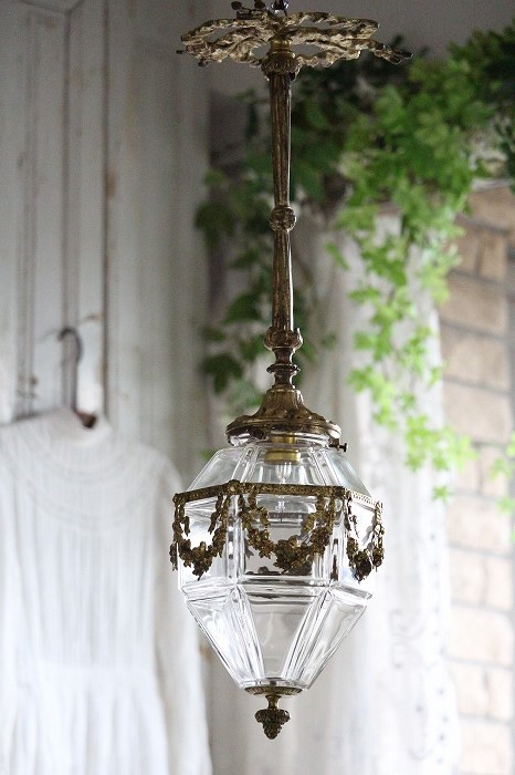 フランスアンティーク リボンとローズガーランドのブロンズ飾り