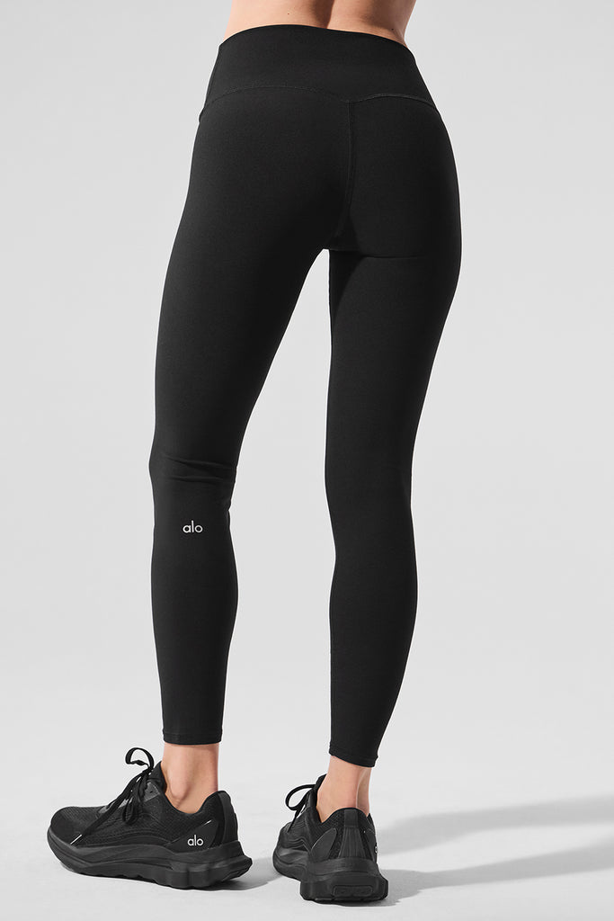 Alosoft High-Waist 7/8 Highlight Legging - Black | ALO