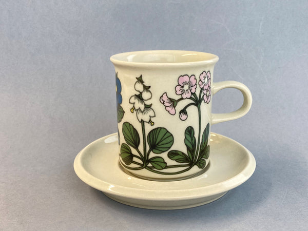 Flora Chocolate Cup & saucer decor by Esteri Tomula Arabia 1979