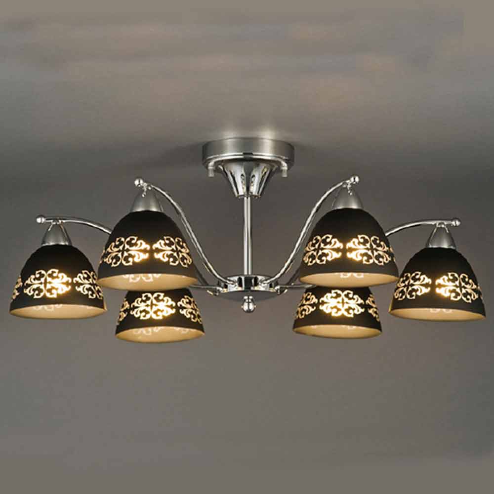 シャンデリア「SAN-4054/6BK」約8〜10畳用 ランプ別売 | 【公式】大塚