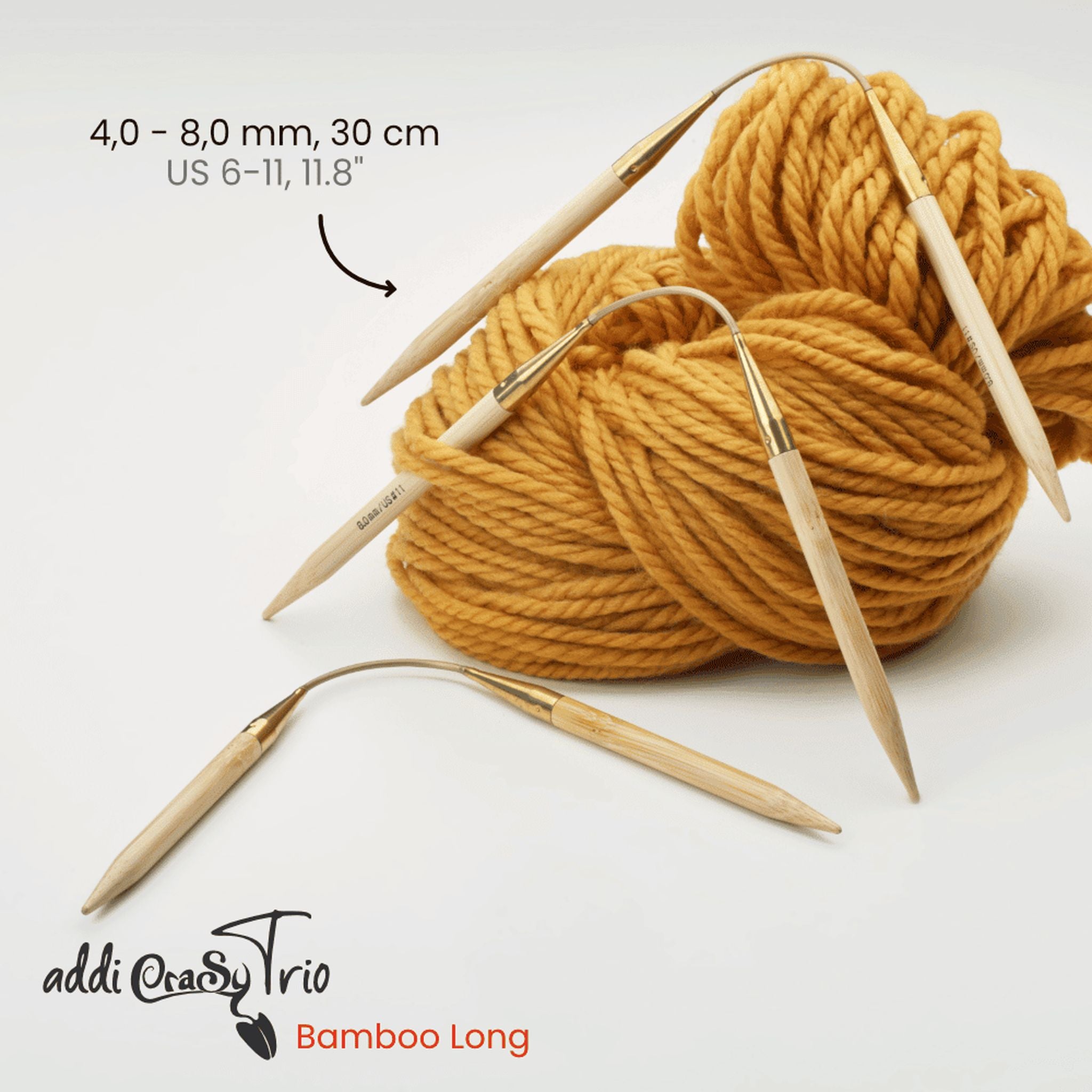 アディ（addi） 3本針 ロング 30cm 竹製 | クレイジートリオ