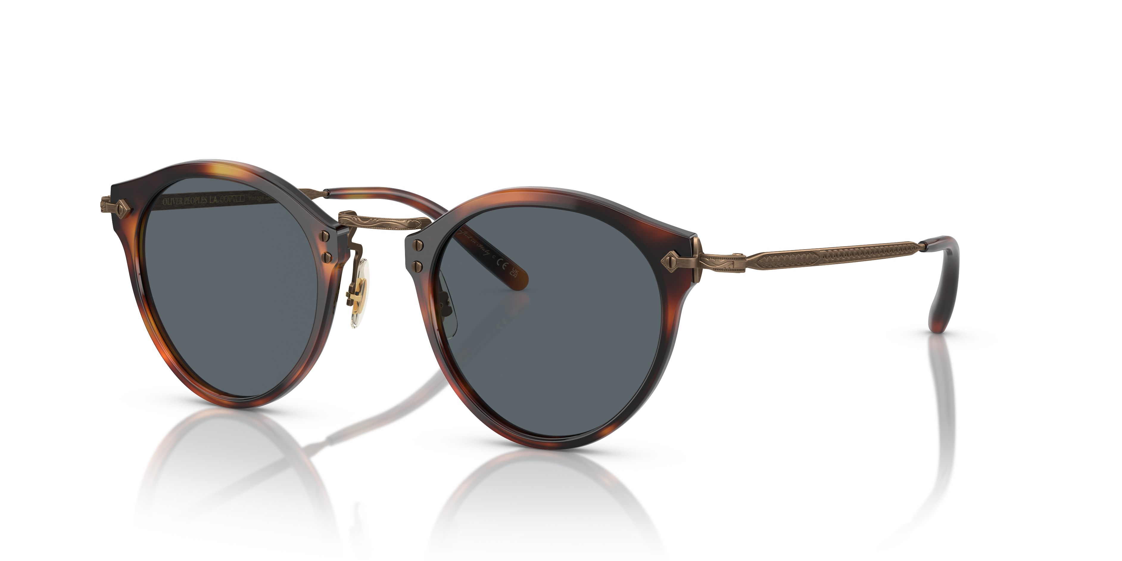 Oliver Peoples OP-505 Sun with Dark Mahogany-Bronze frame and Blue