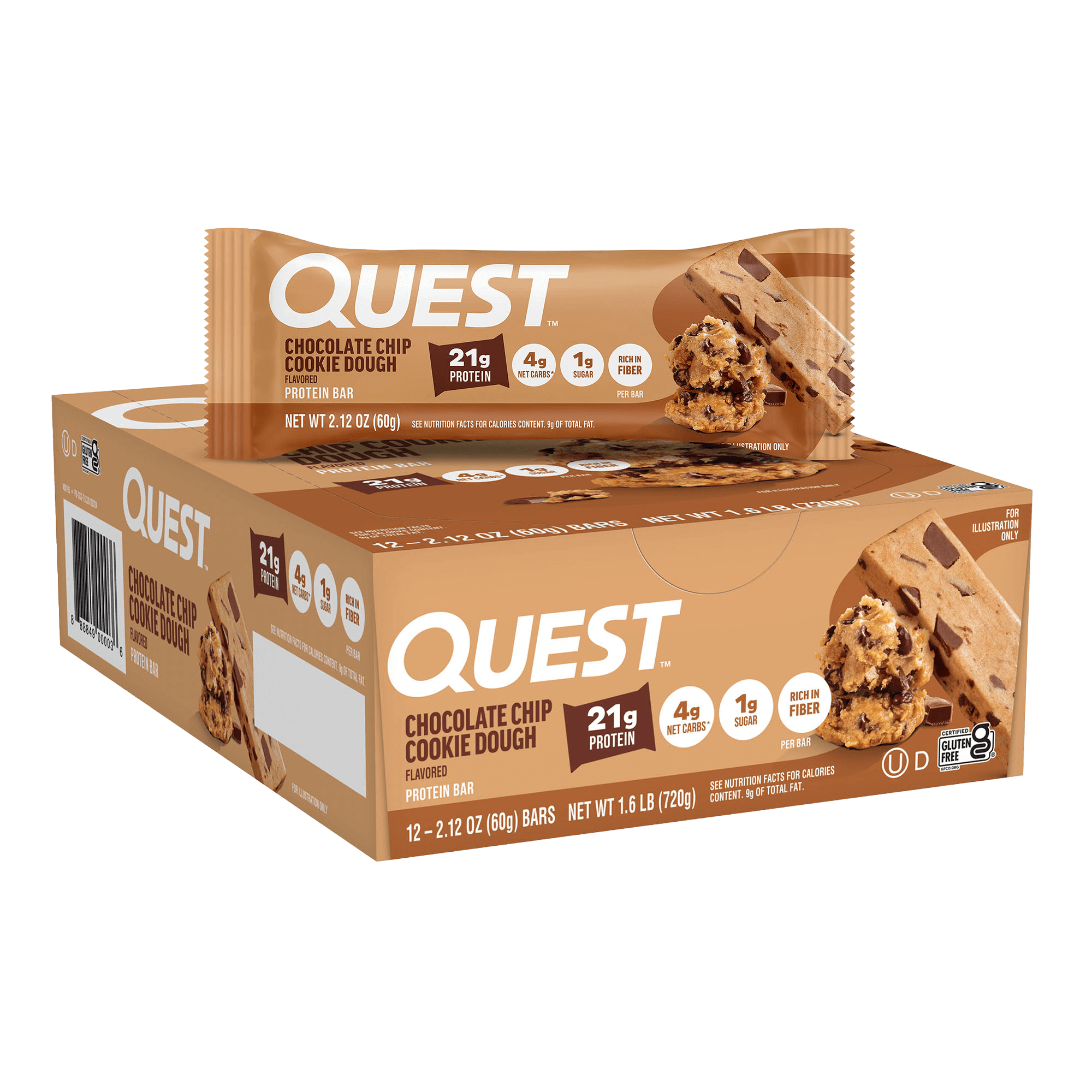 Chocolate Chip Cookie Dough Protein Bars – Quest Nutrition