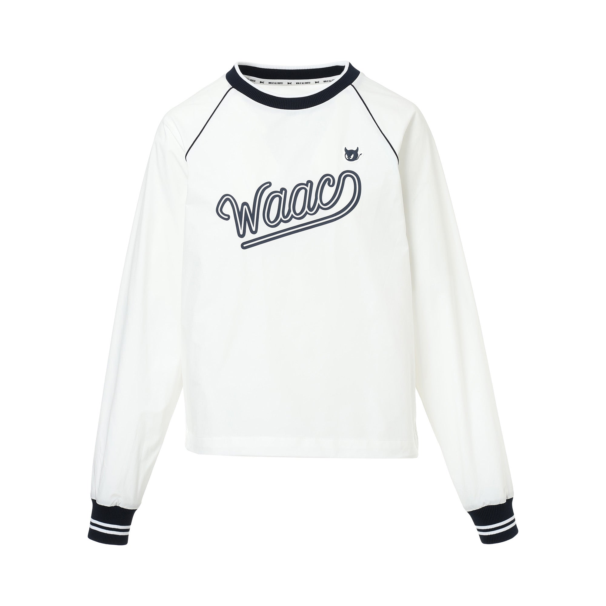 WOMEN ストレッチタフタバックロゴプルオーバー ホワイト