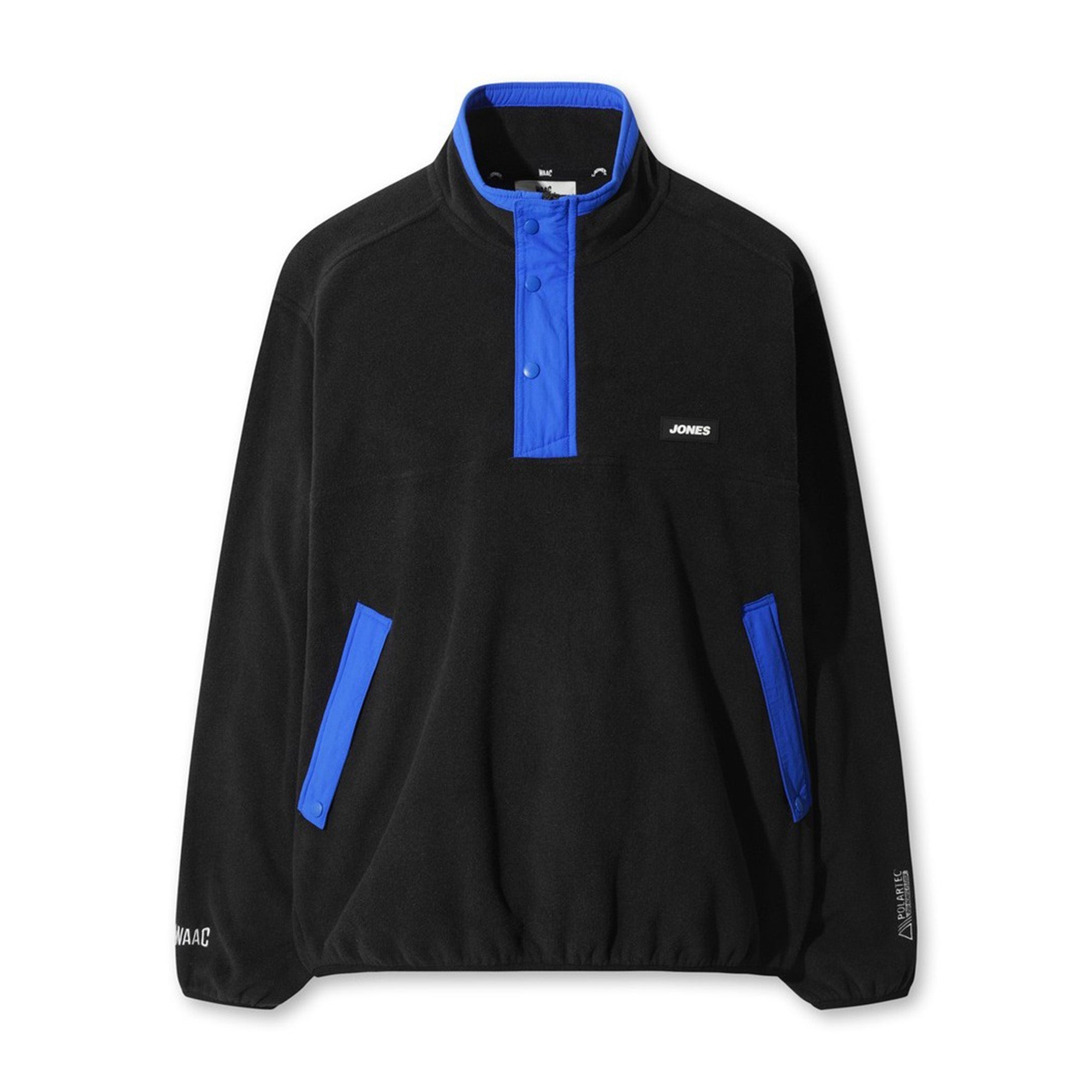 WAAC X JONES】MEN レトロフリースプルオーバー ブラック