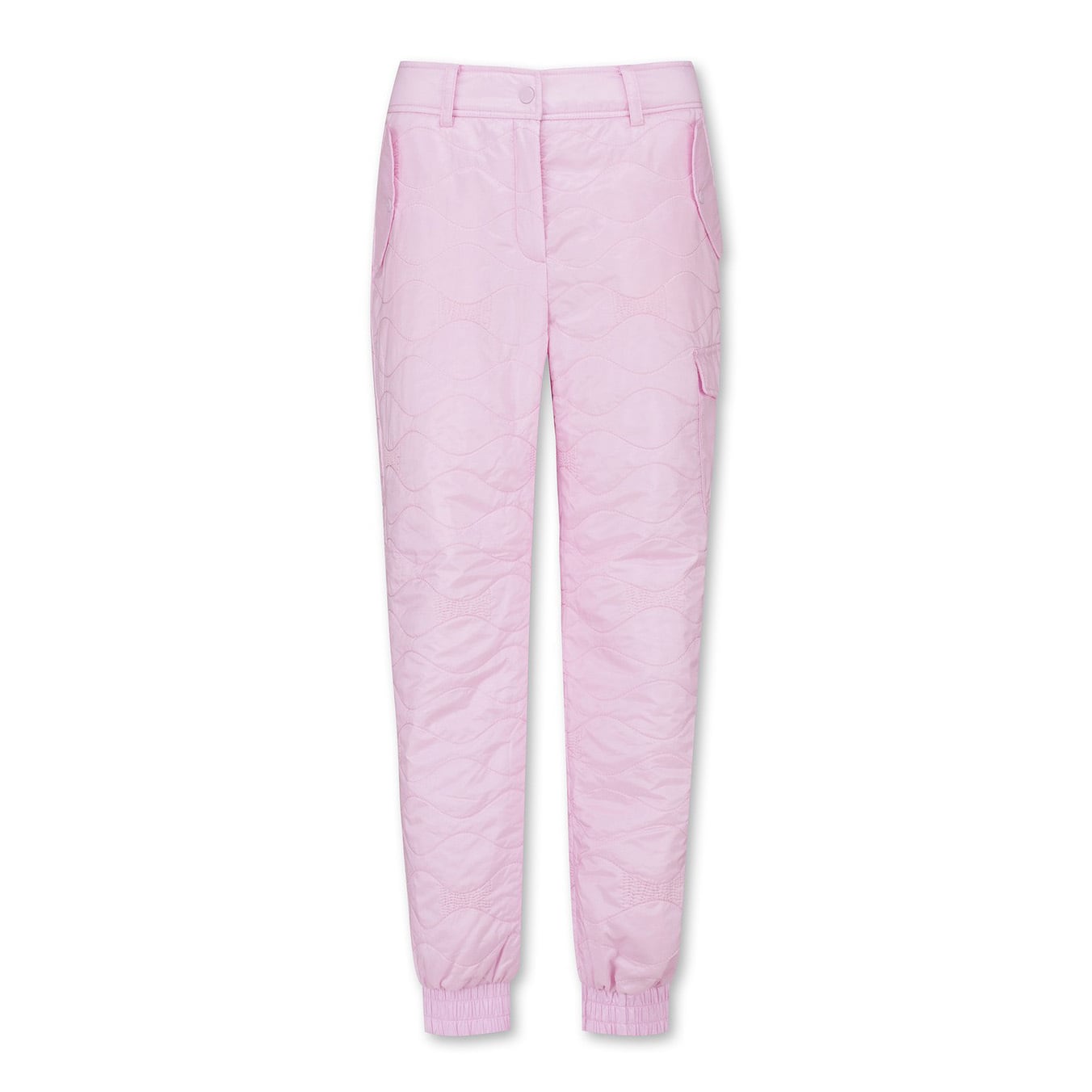WOMEN パッド入り キルティング ルーズフィットジョガーパンツ