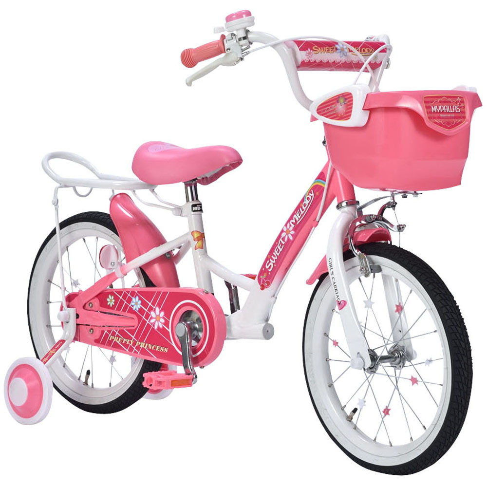 子供用自転車16 補助輪付 女の子用 MD-12 ピンク｜うさマートジャパン