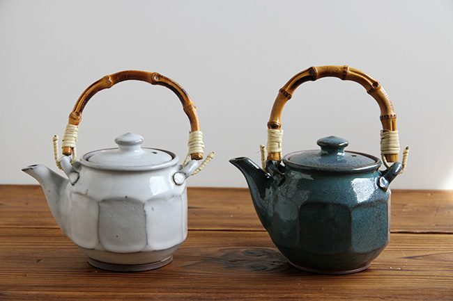 丸八窯】土瓶/小/面取/青 | 【丹波のイロドリ】丹波焼(陶器)の公式通販