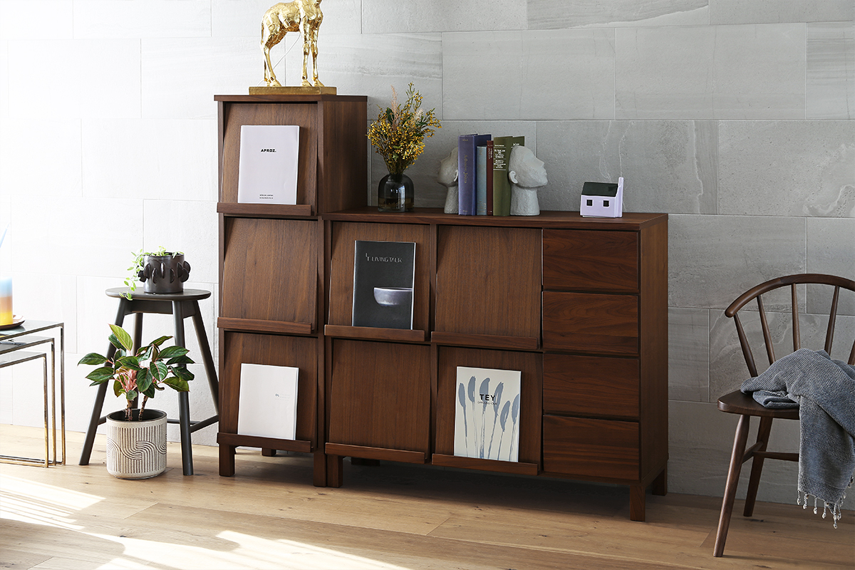 レッチェ 105マガジンレコードラック WALNUT(W105.5×D39.5×H95.5cm