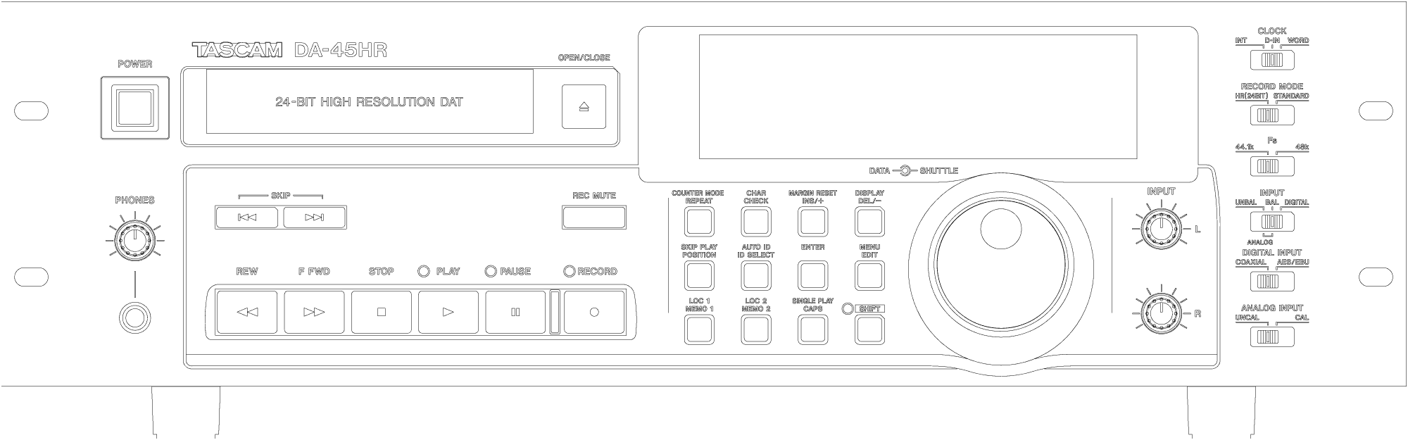 DA-45HR | 24-Bit DAT Recorder | TASCAM - International