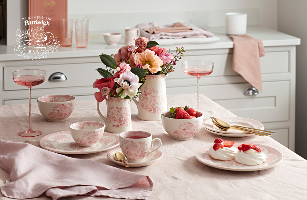 イギリス食器 Burleigh ピンクアジアティックフェザンツ プレートS