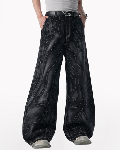 Opium Style Futuristic Wide-Leg Y2K Jeans – Techwear Official