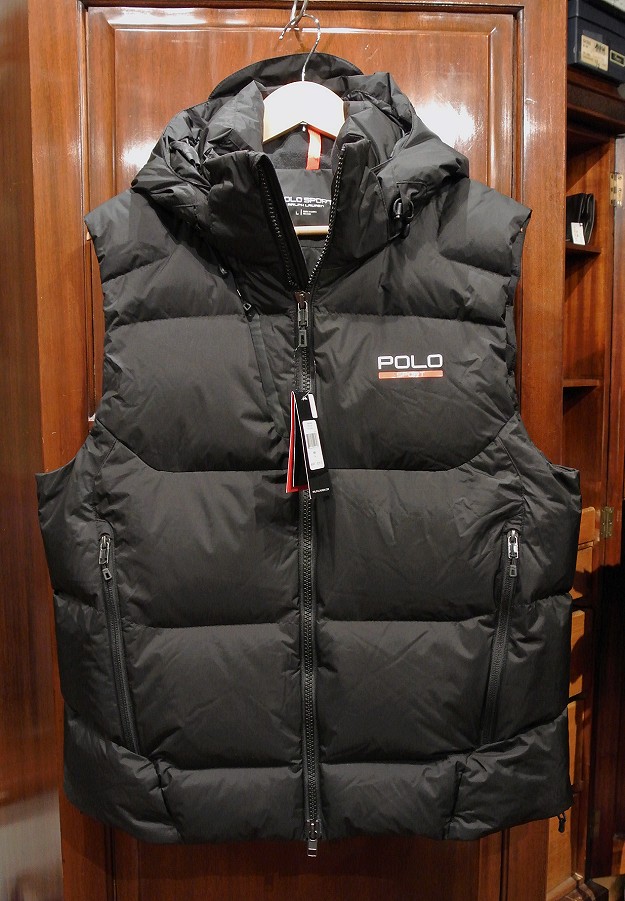 ポロスポーツ ポロラルフローレン ダウンベスト フード脱着可能 (Black