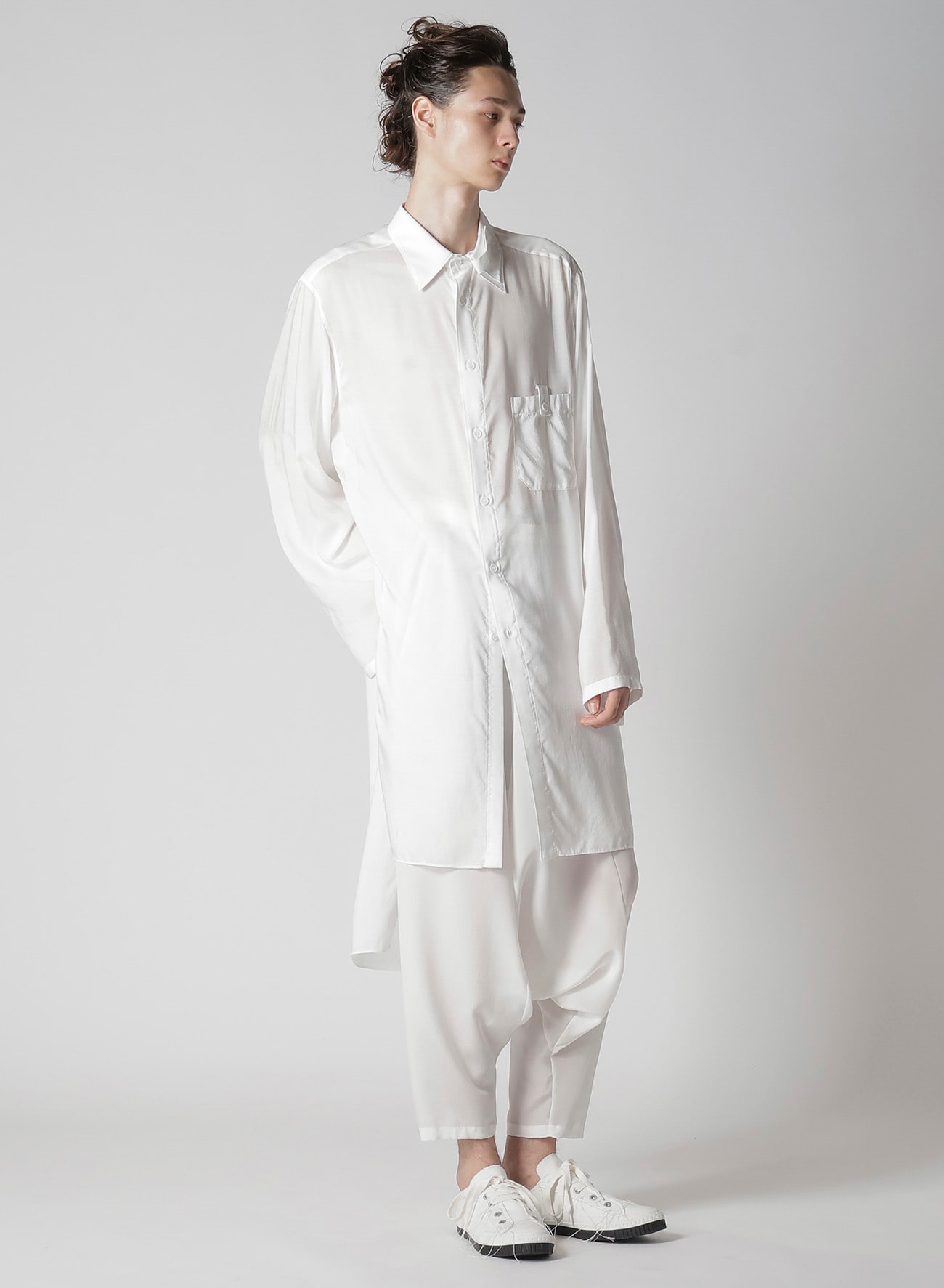 12M SILK DESIN SARROUEL PANTS(XS White): Vintage｜THE SHOP YOHJI