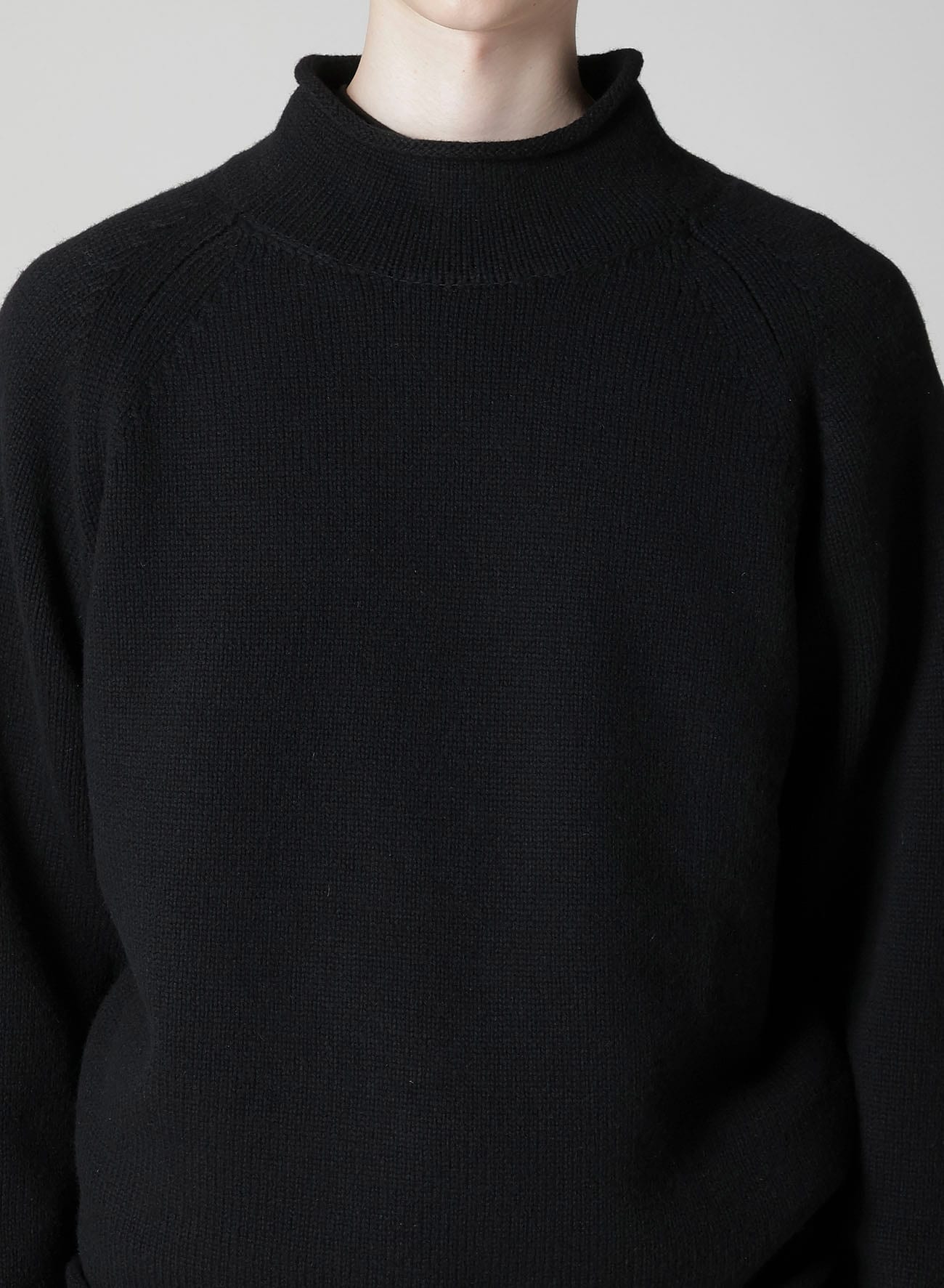 Y's for men × MASSES】WOOL SINGLE STITCH MOCK NECK PULLOVER(FREE