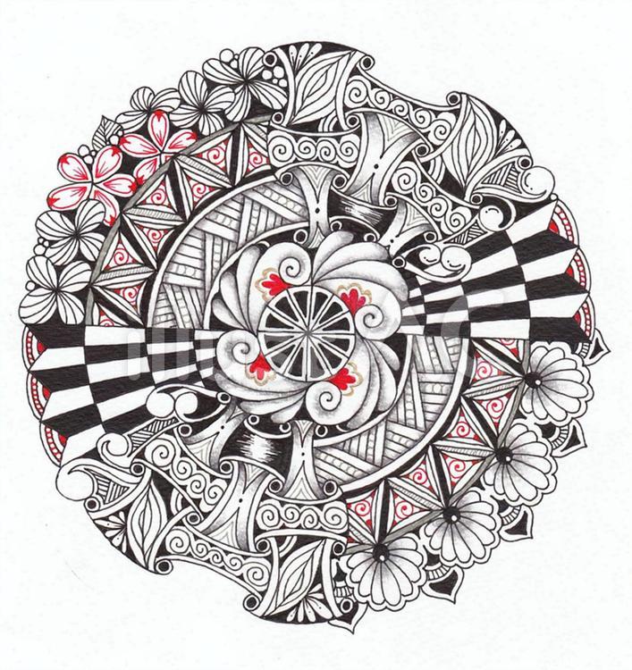 ゼンダラ～ゼンタングルで描く曼荼羅～④イラスト - No: 22913848