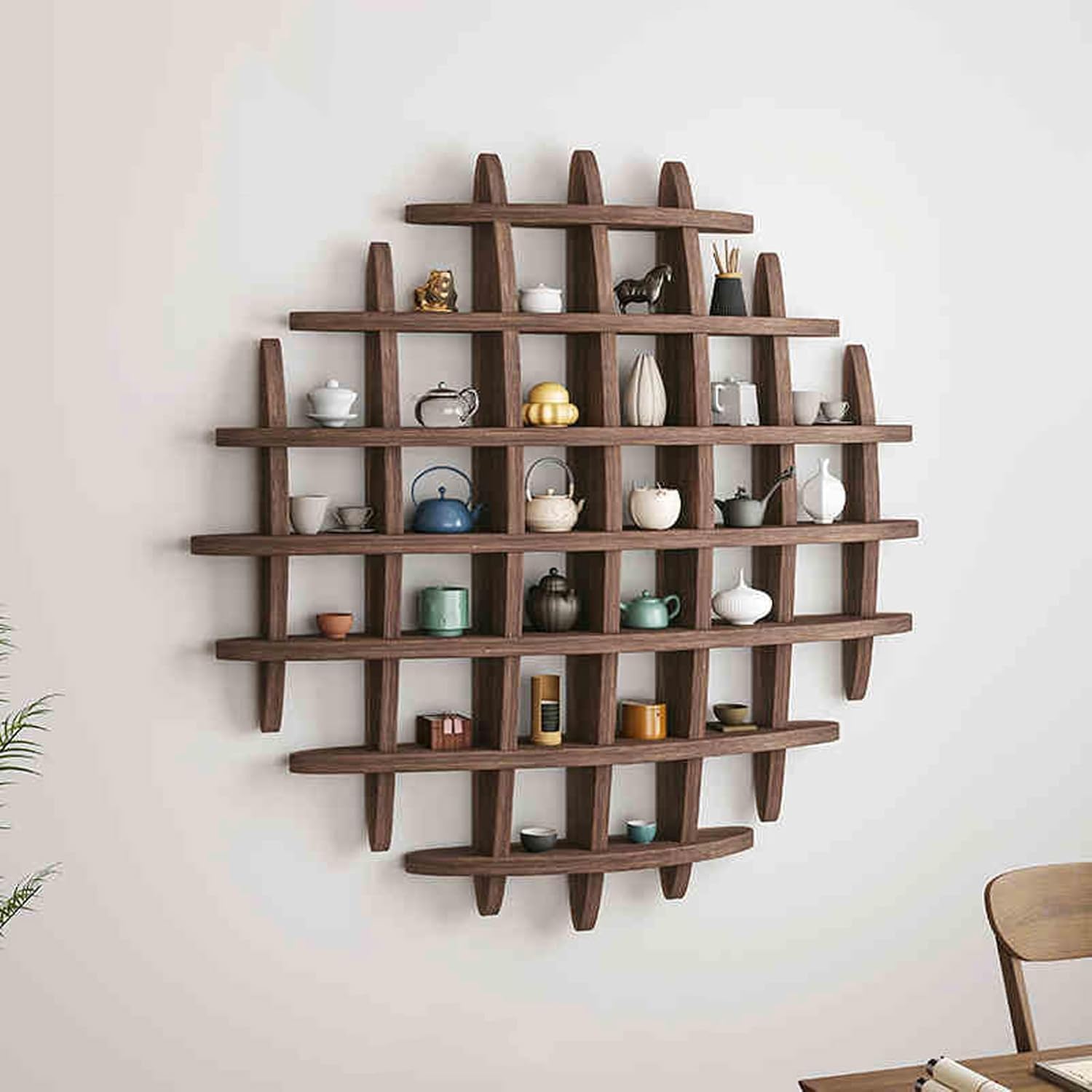 楽天市場】丸型 飾り棚（素材（インテリア）木）の通販