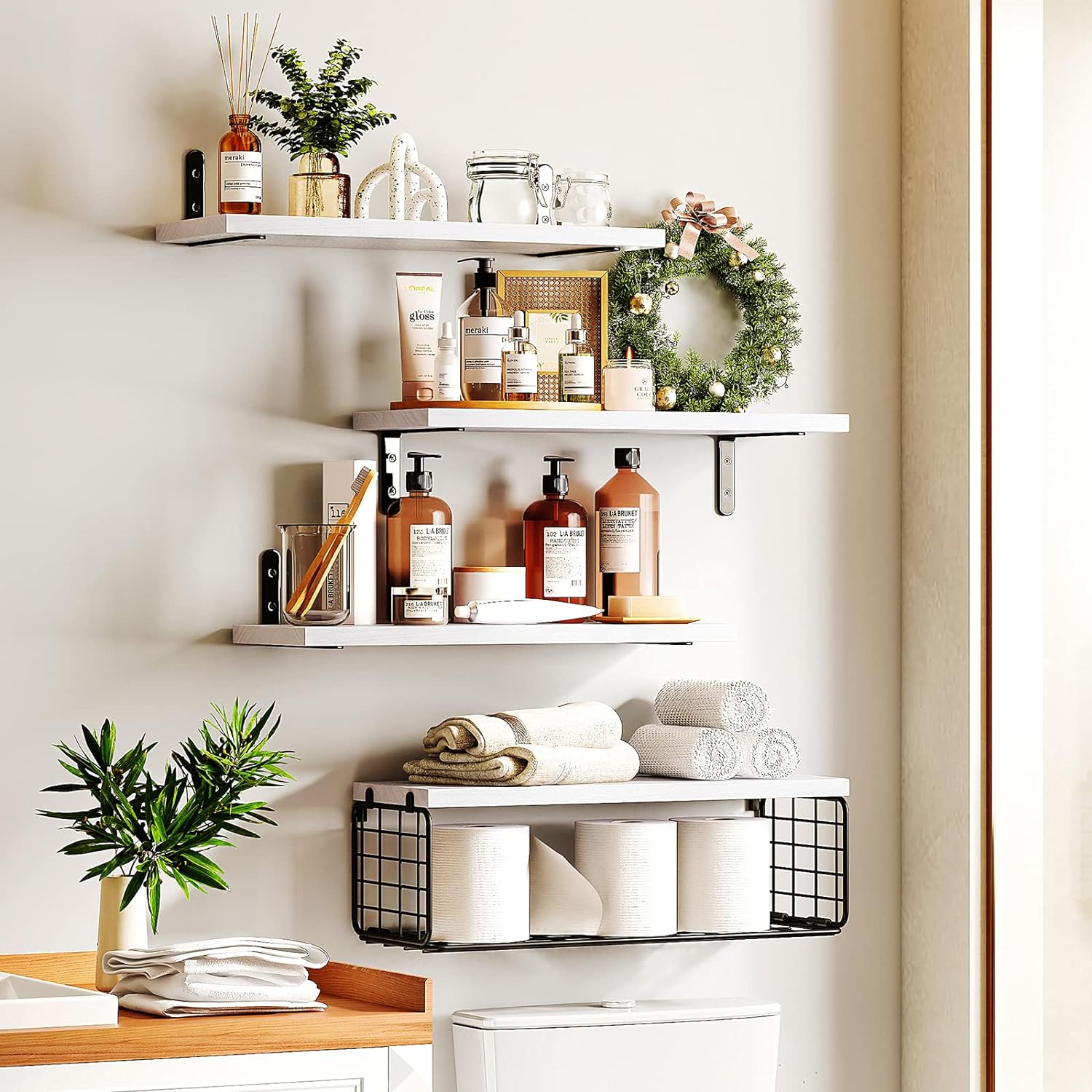 楽天市場】ウォールシェルフ（テイスト（インテリア）カントリー風